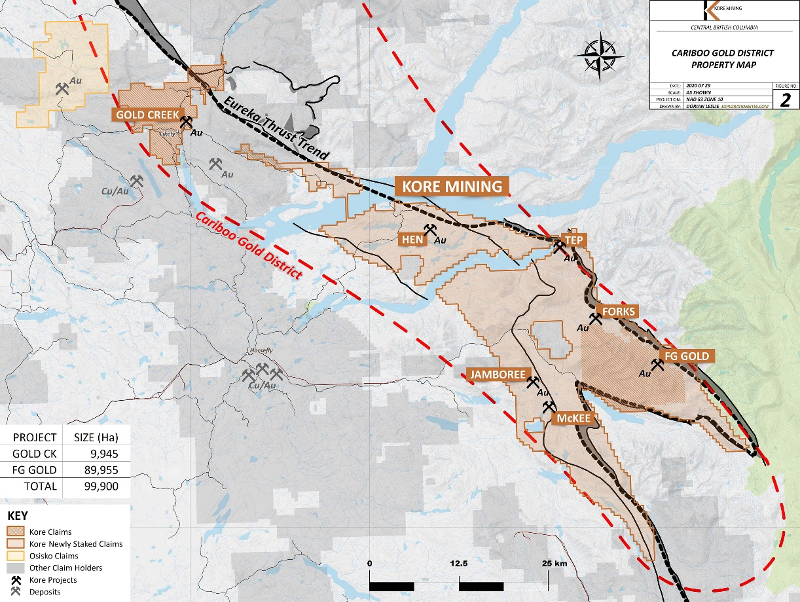 KORE erhöht Cariboo Gold Fläche um 330%